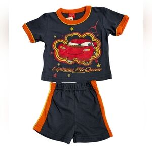Disney Cars Lightning McQueen Toddler 2 Piece Matching‎ Outfit Shorts NWT